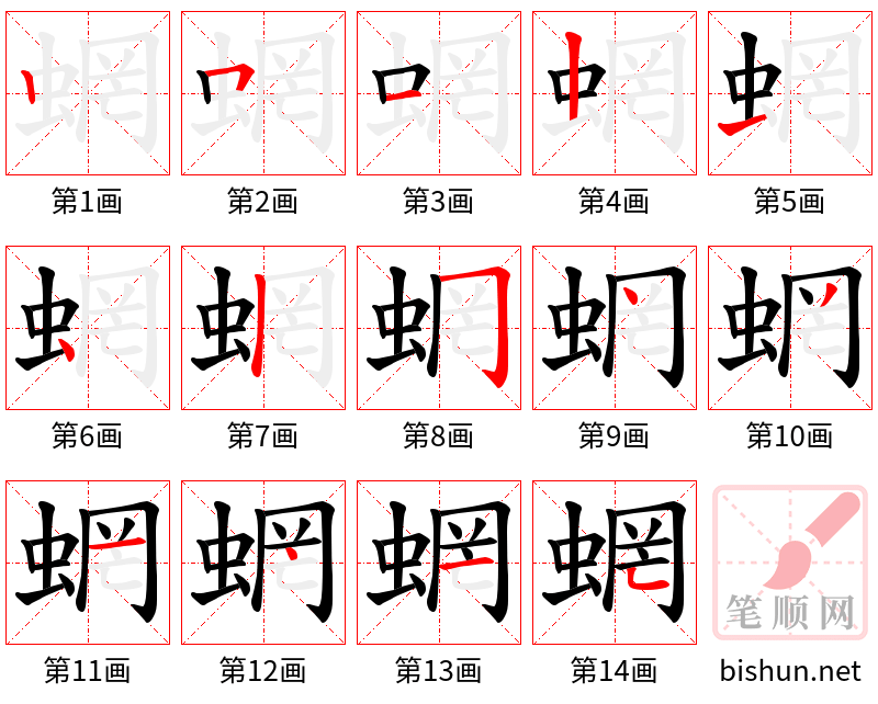 蝄 笔顺规范