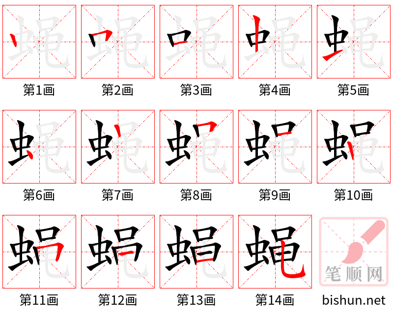 蝇 笔顺规范