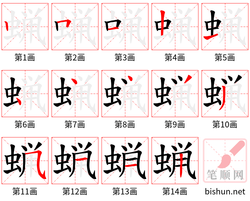 蝋 笔顺规范