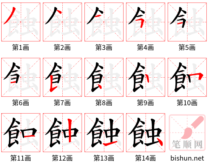 蝕 笔顺规范