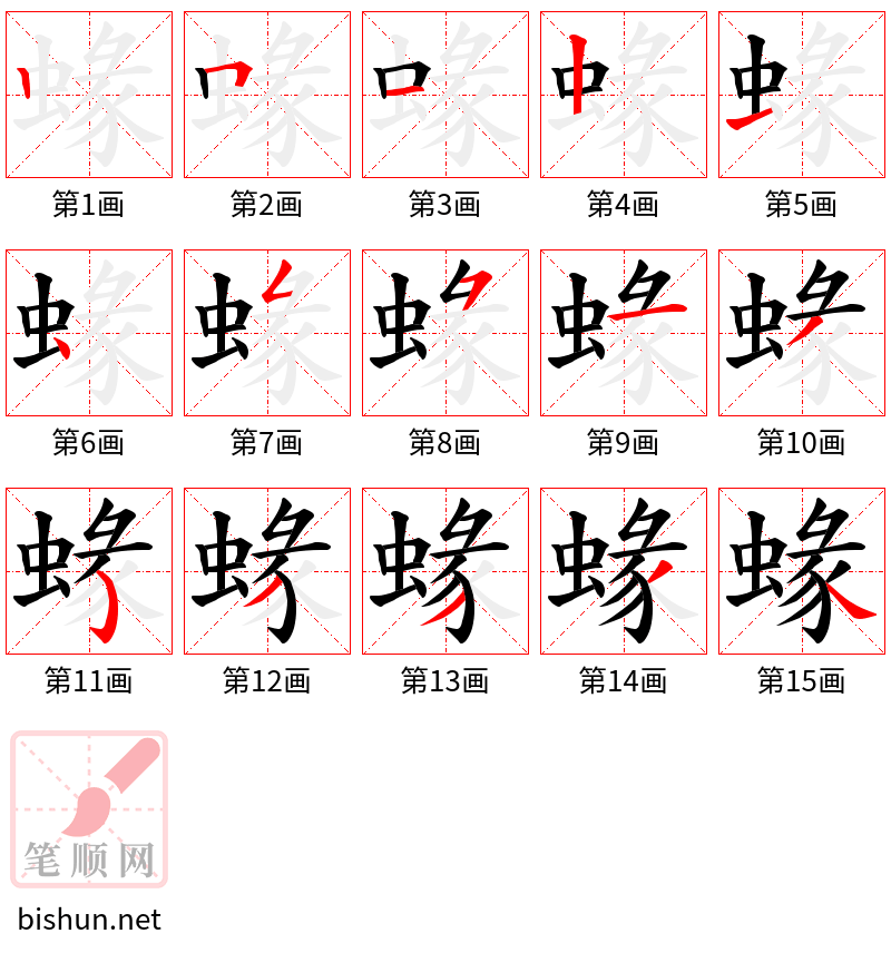 蝝 笔顺规范