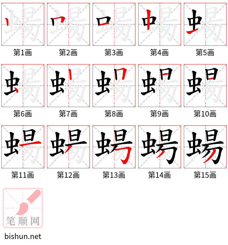 蝪 笔顺规范