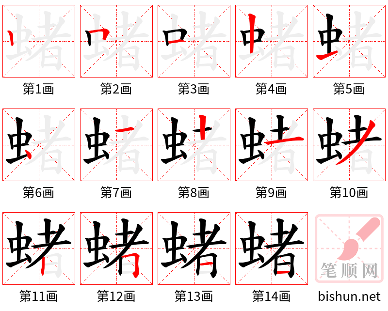 蝫 笔顺规范