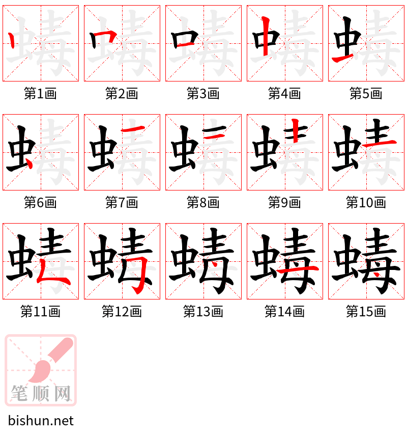 蝳 笔顺规范