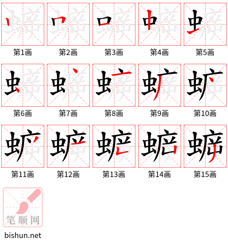 蝷 笔顺规范