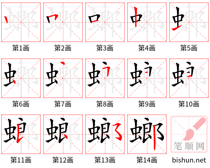 螂 笔顺规范