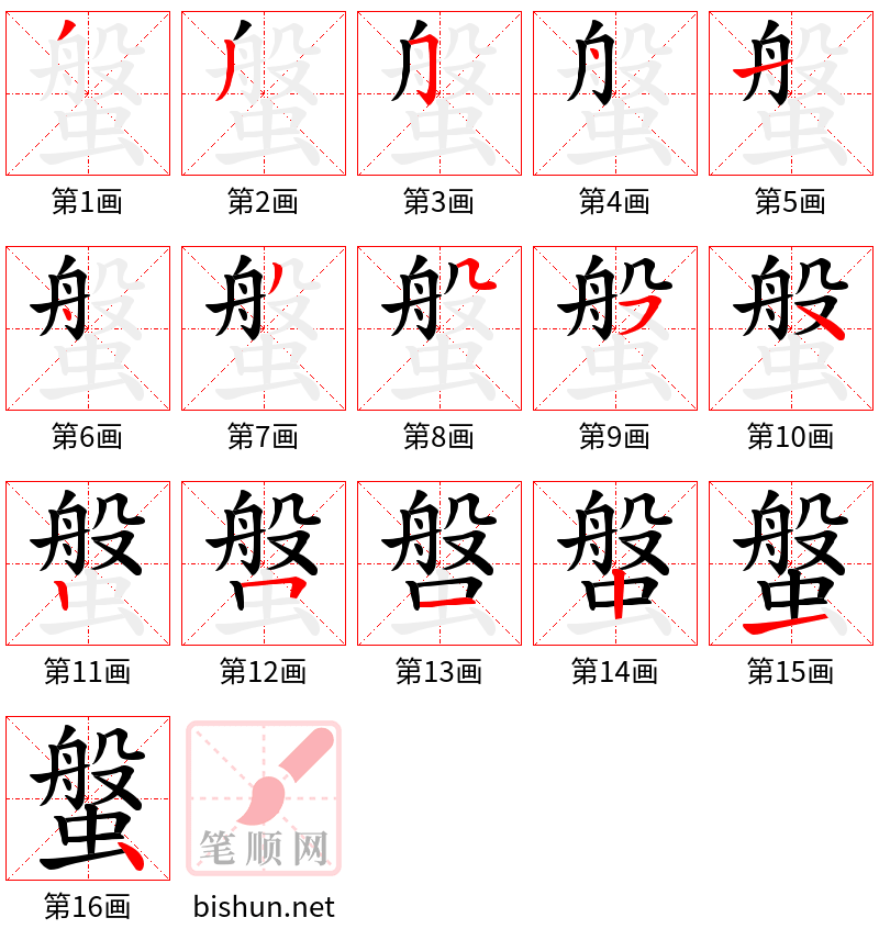 螌 笔顺规范