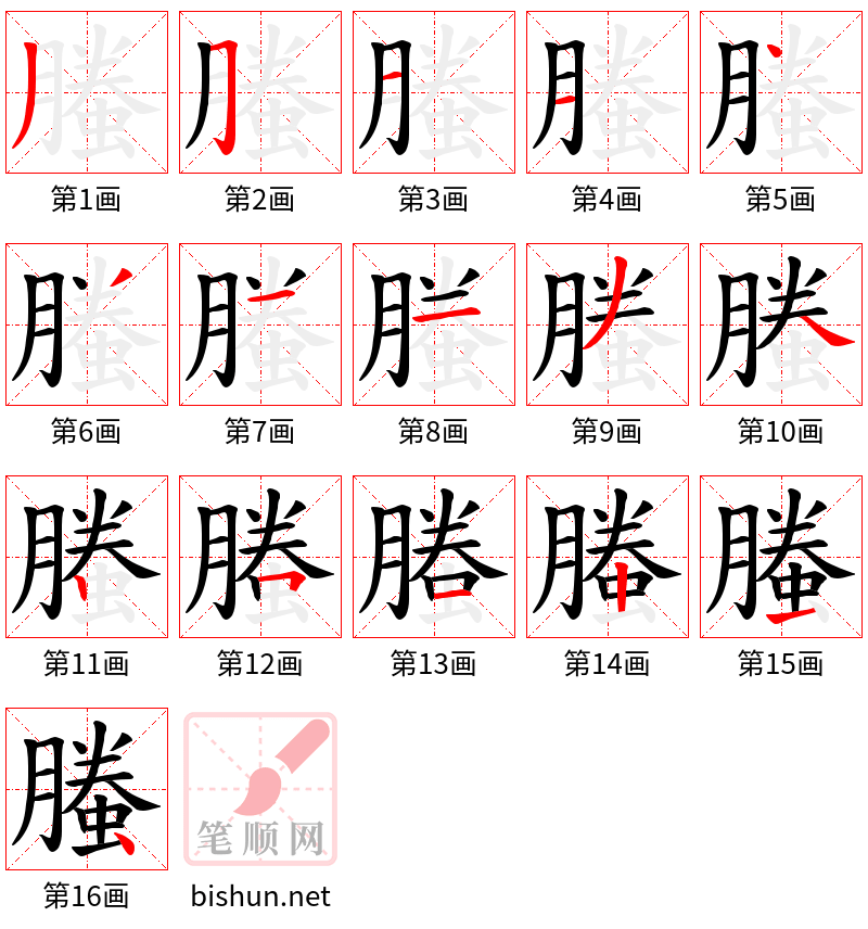 螣 笔顺规范