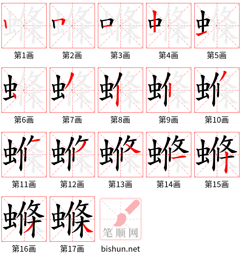 螩 笔顺规范