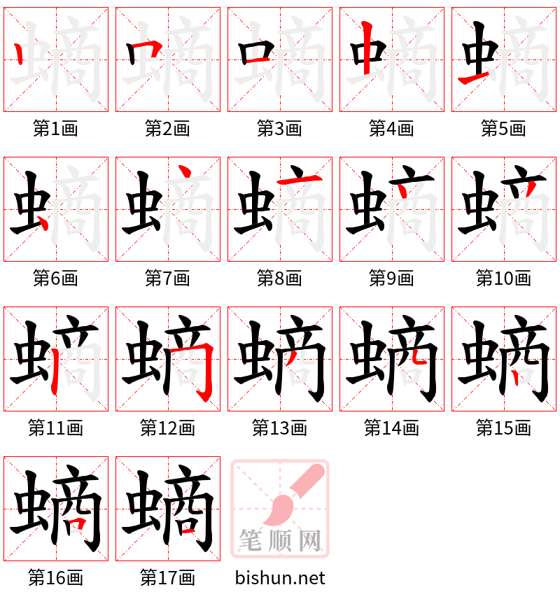 螪 笔顺规范