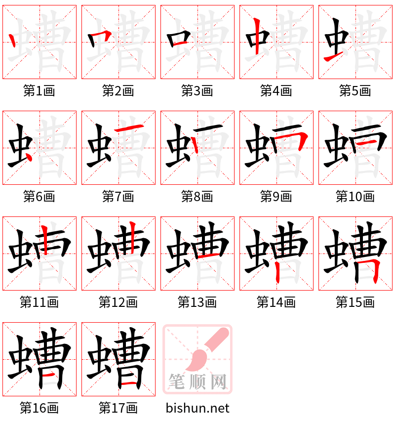 螬 笔顺规范