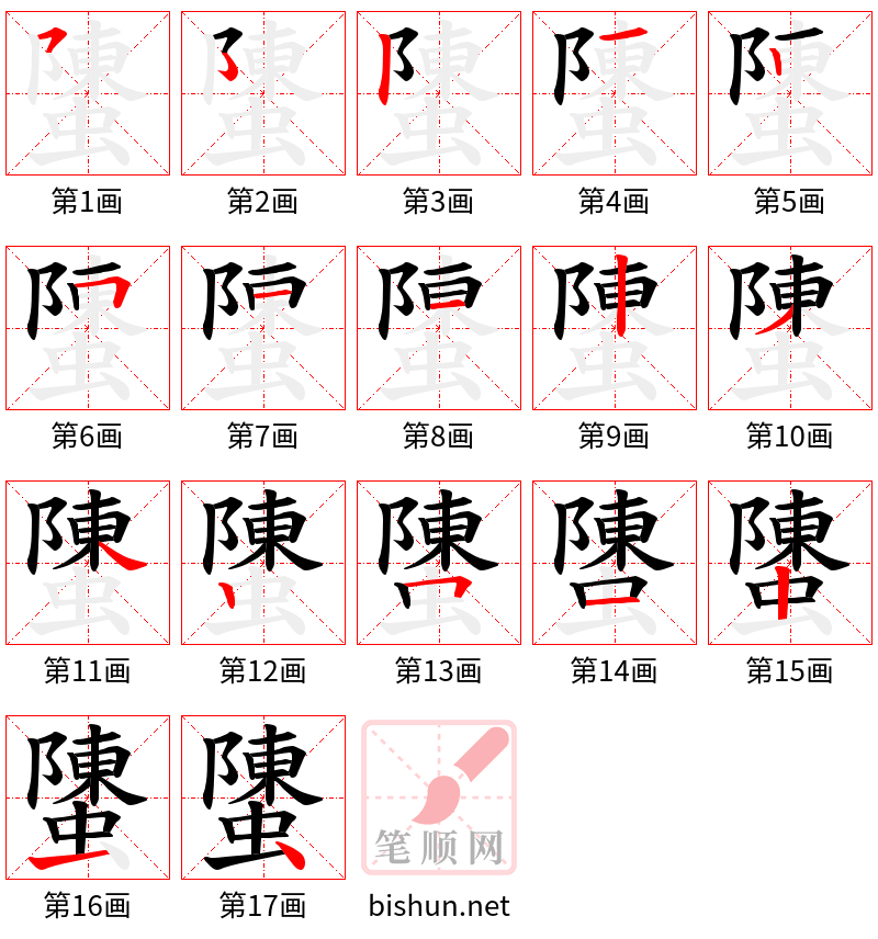 螴 笔顺规范