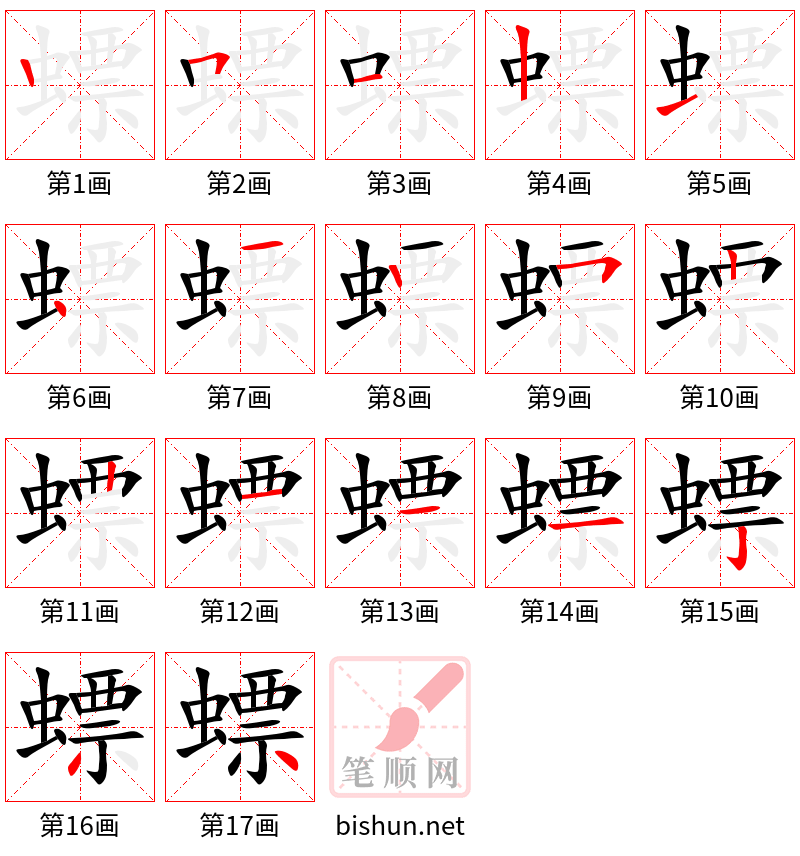 螵 笔顺规范