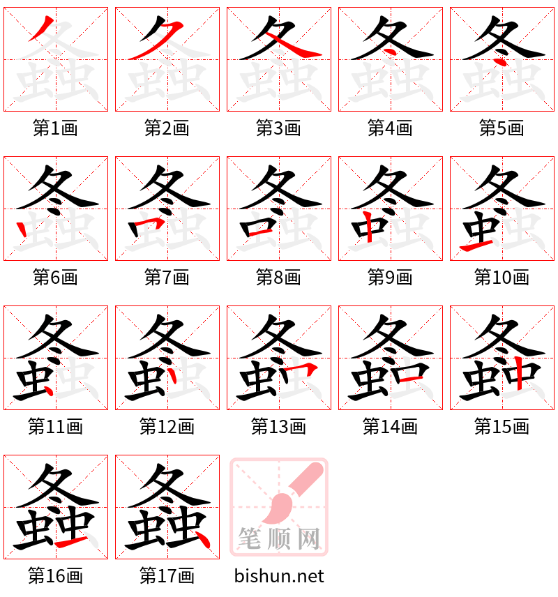 螽 笔顺规范