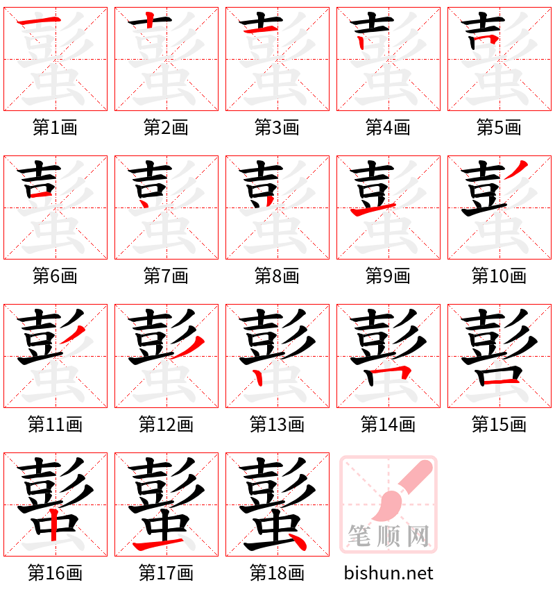 蟚 笔顺规范