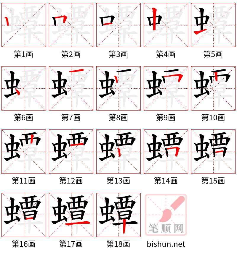 蟫 笔顺规范