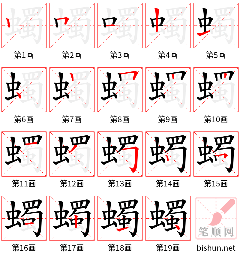 蠋 笔顺规范