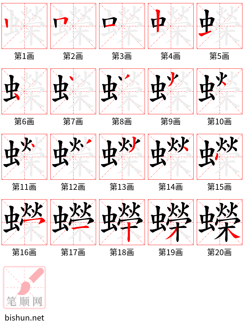 蠑 笔顺规范