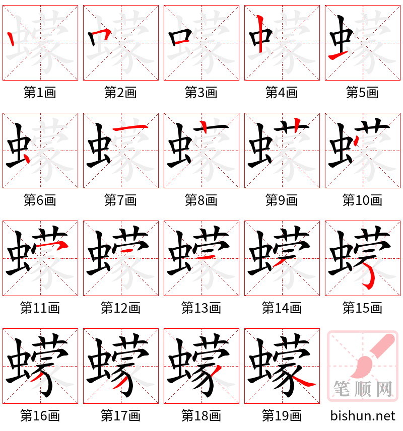 蠓 笔顺规范