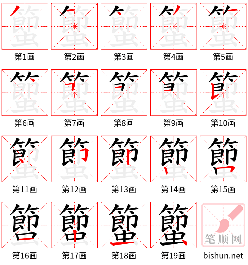 蠞 笔顺规范