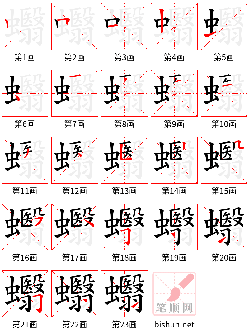 蠮 笔顺规范