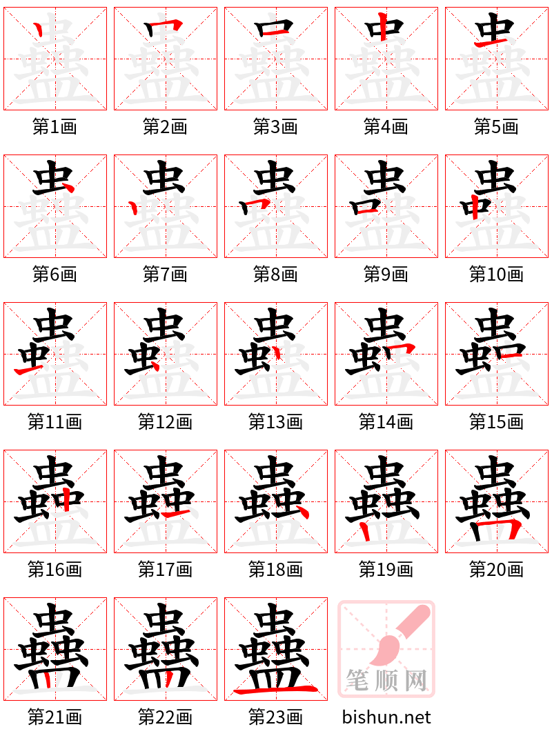 蠱 笔顺规范