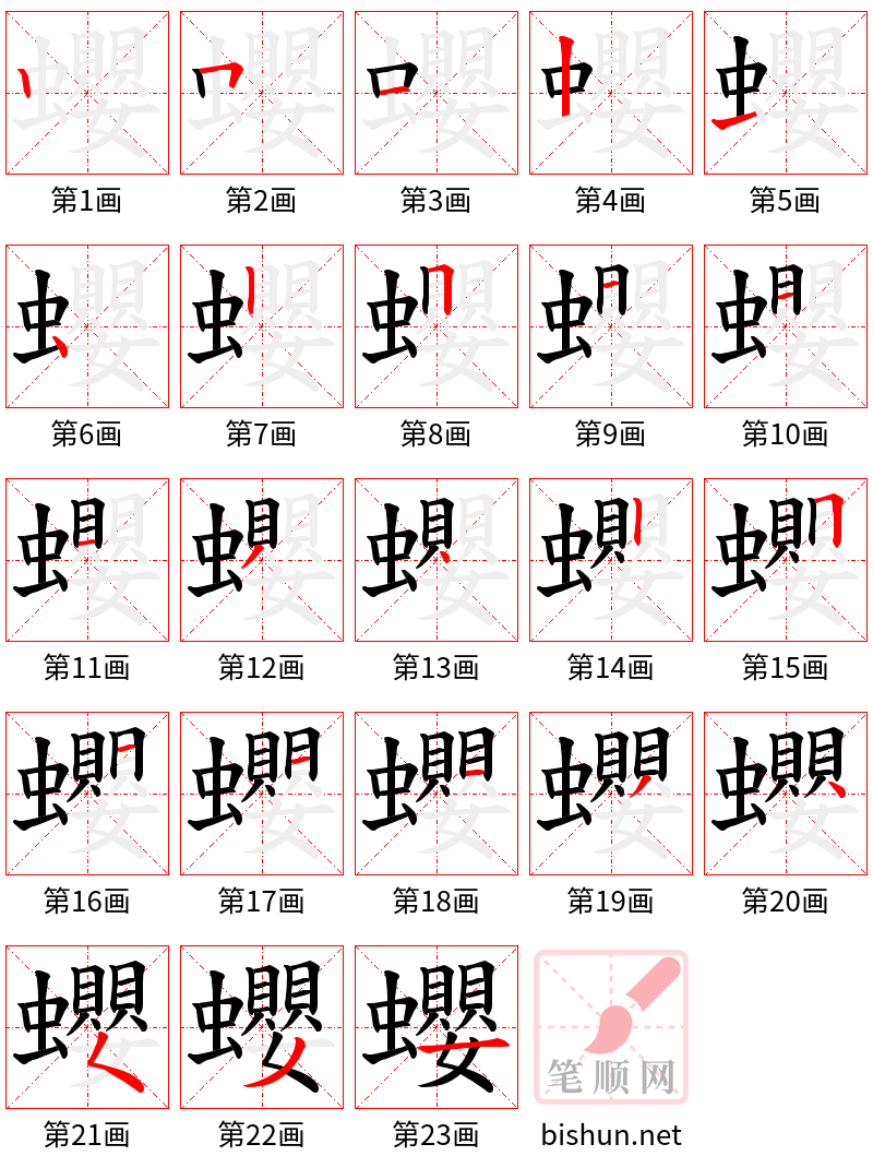 蠳 笔顺规范