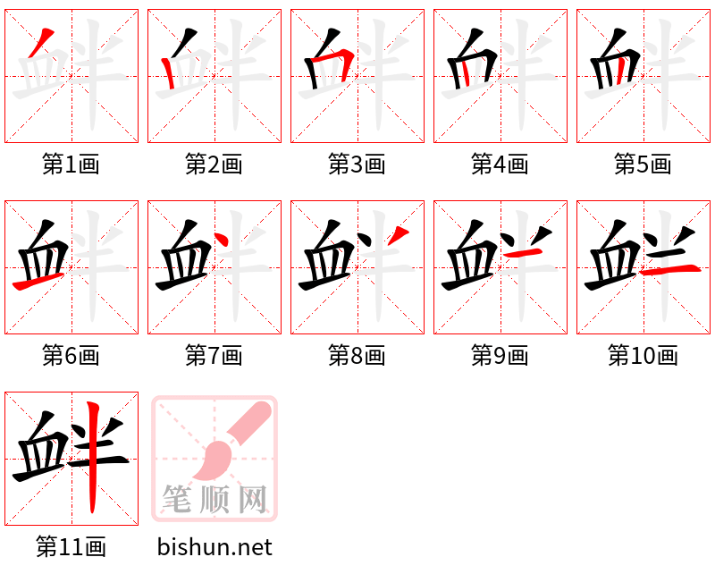 衅 笔顺规范