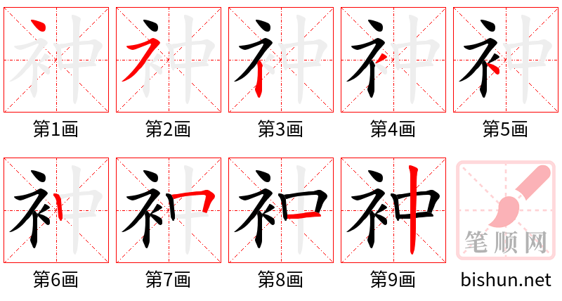 衶 笔顺规范