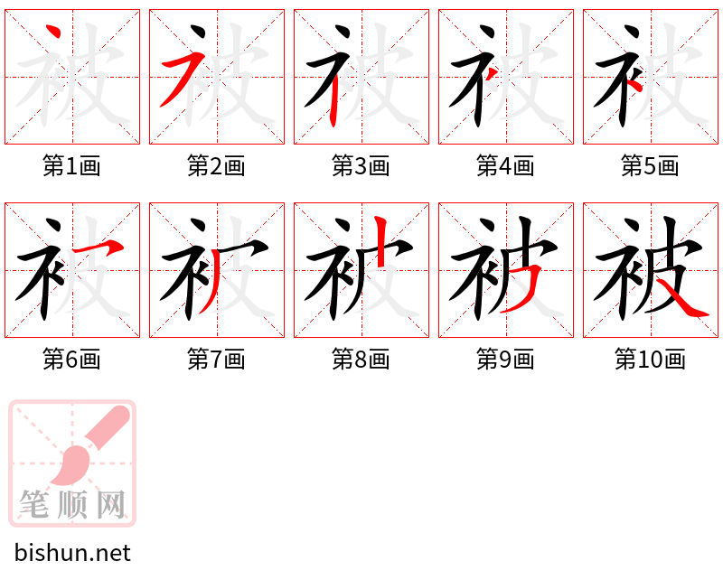 被 笔顺规范