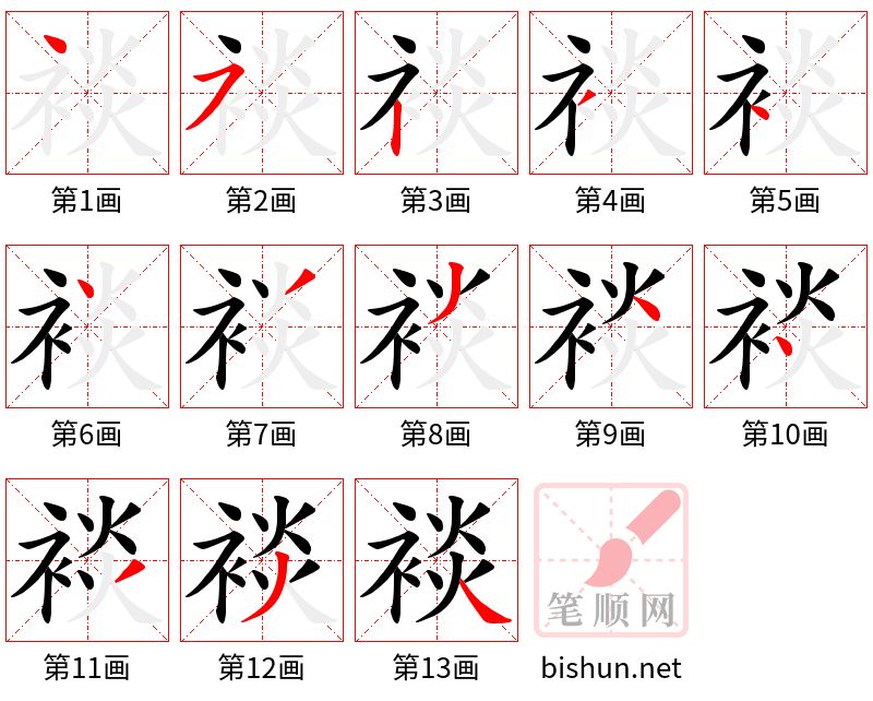 裧 笔顺规范