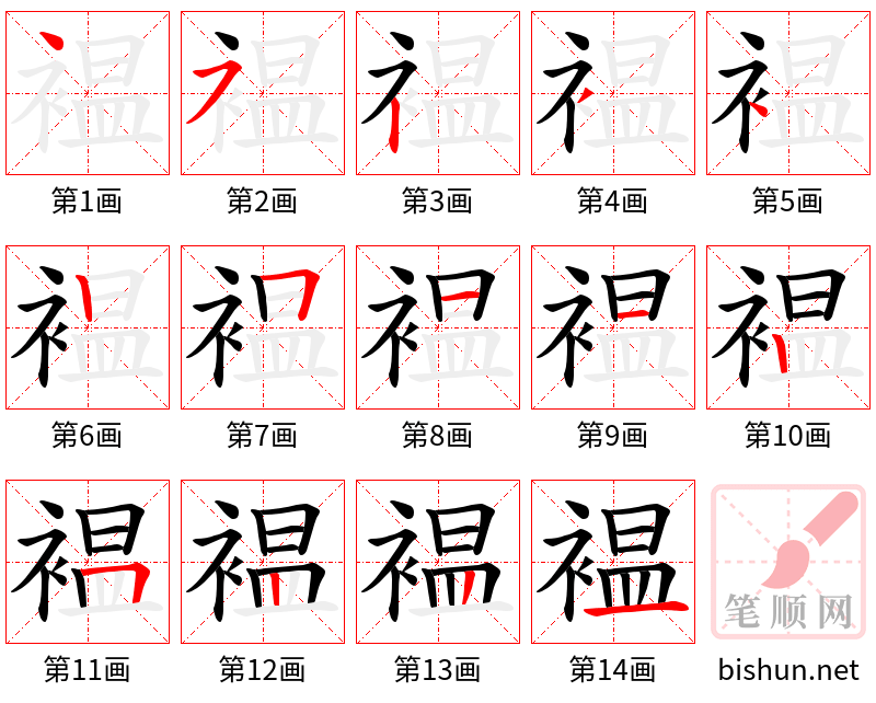 褞 笔顺规范