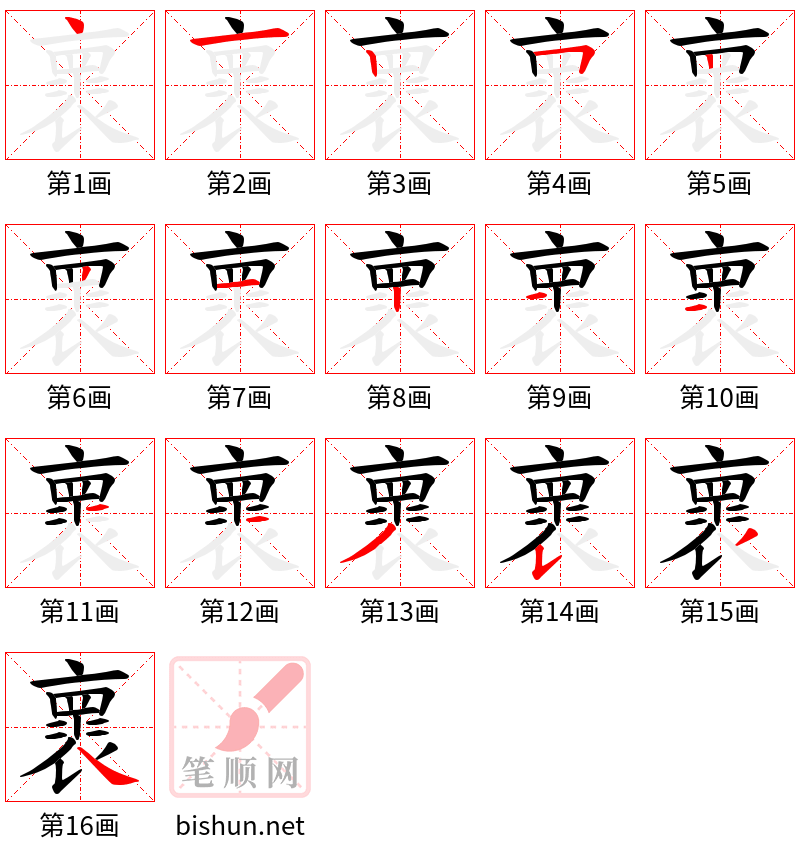 褱 笔顺规范