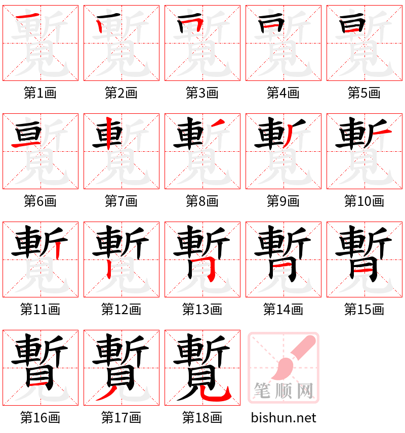 覱 笔顺规范