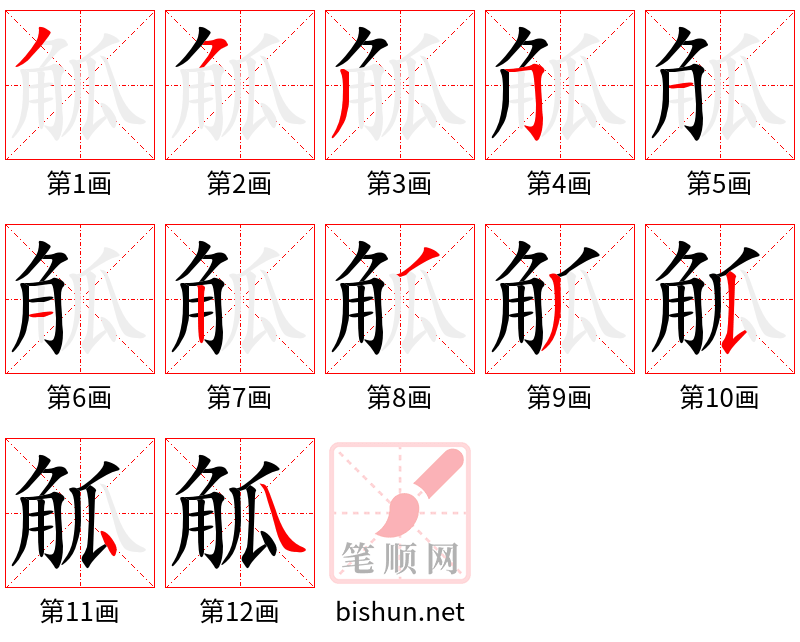 觚 笔顺规范