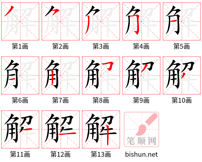 解 笔顺规范