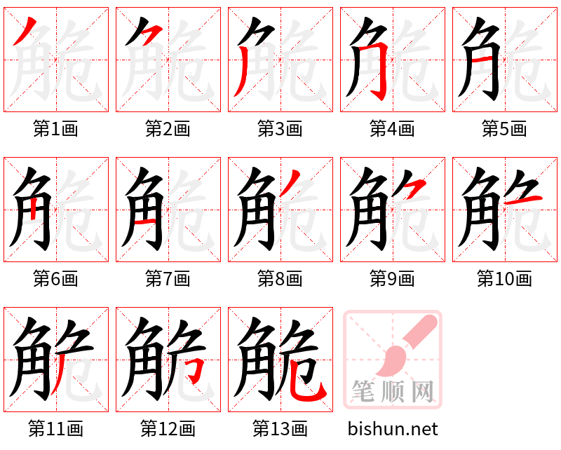 觤 笔顺规范