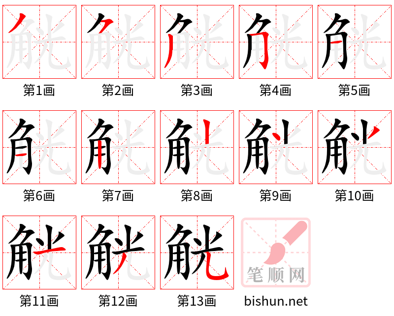 觥 笔顺规范