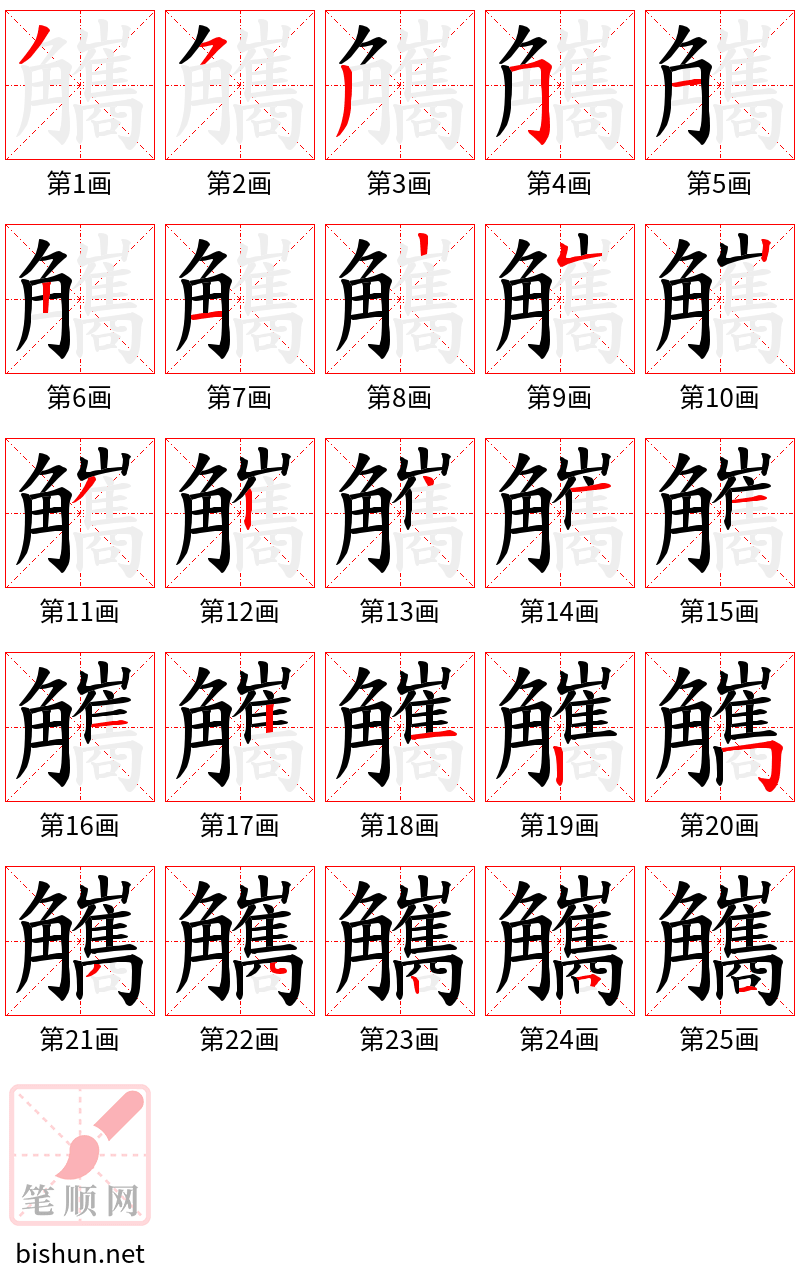 觿 笔顺规范