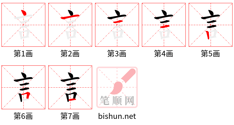 訁 笔顺规范