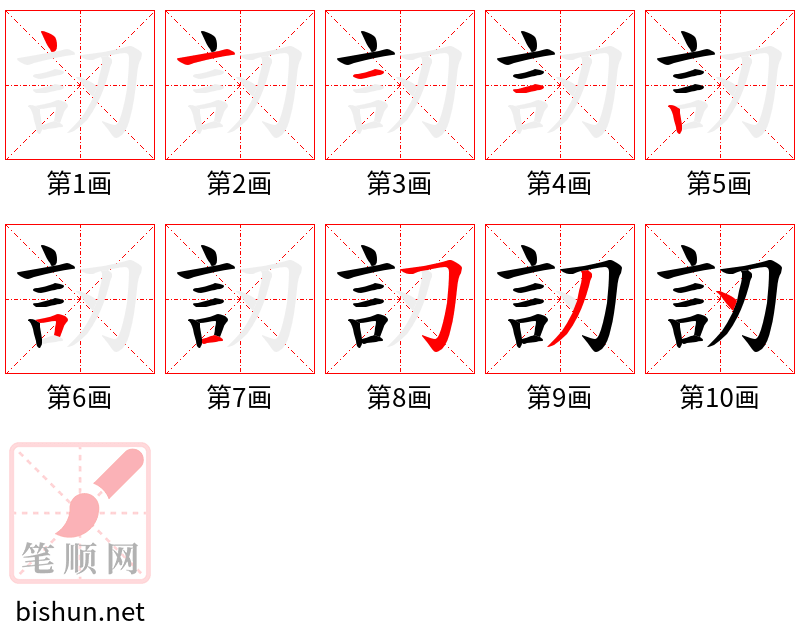 訒 笔顺规范