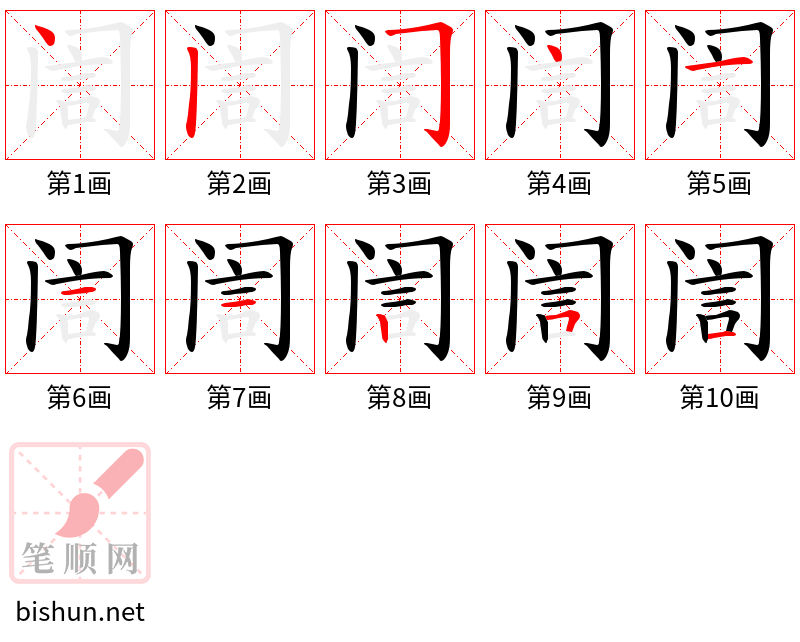 訚 笔顺规范