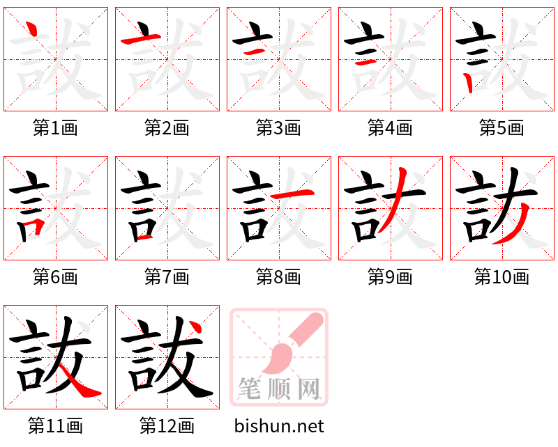 詙 笔顺规范