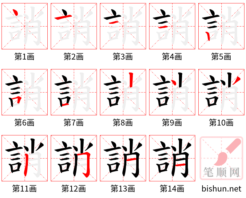 誚 笔顺规范