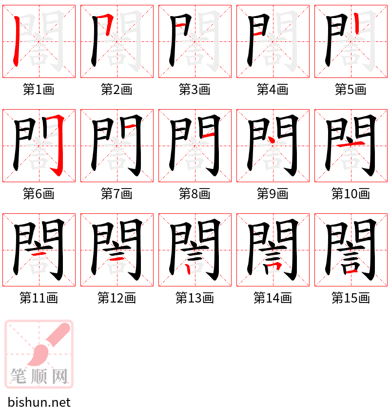 誾 笔顺规范