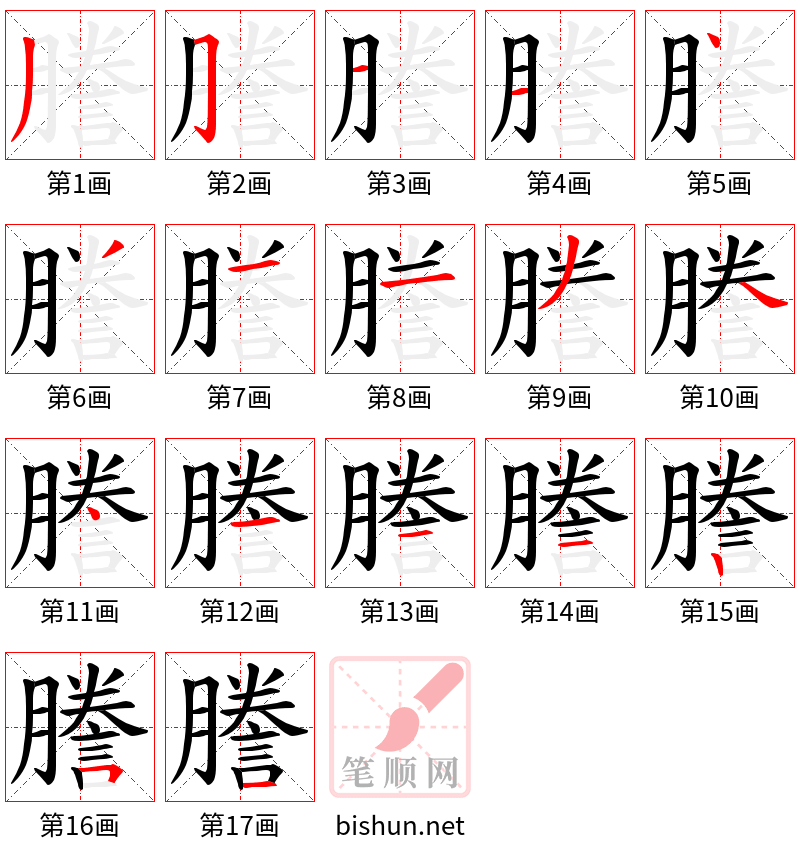 謄 笔顺规范