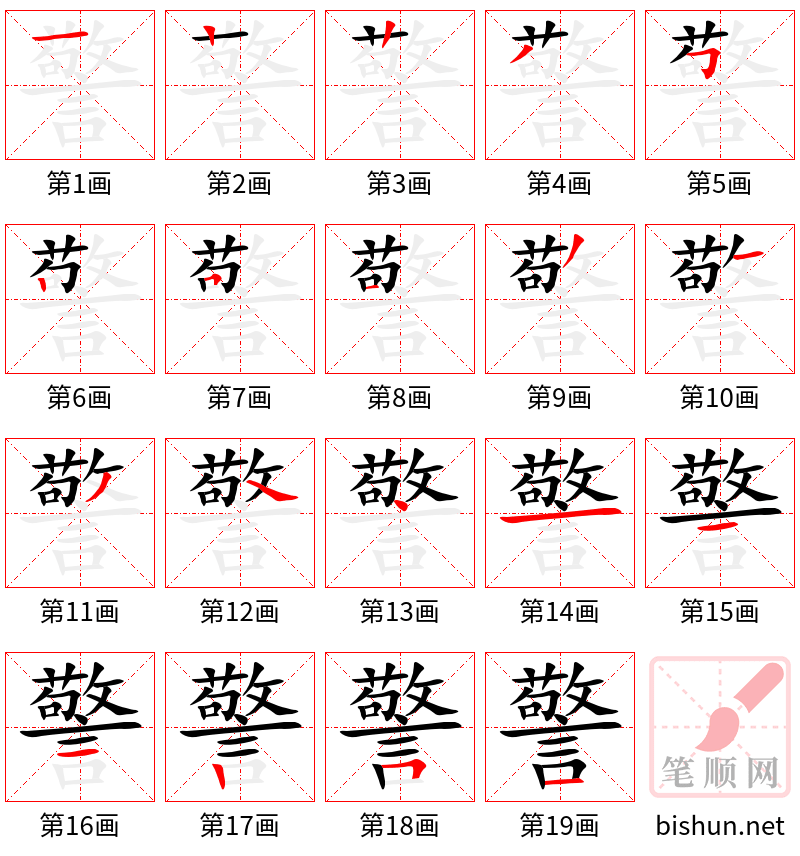 警 笔顺规范