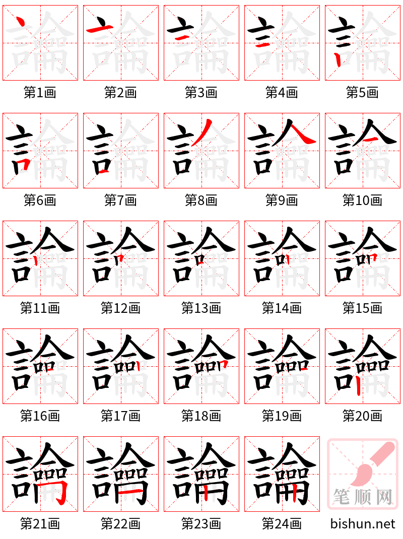 讑 笔顺规范