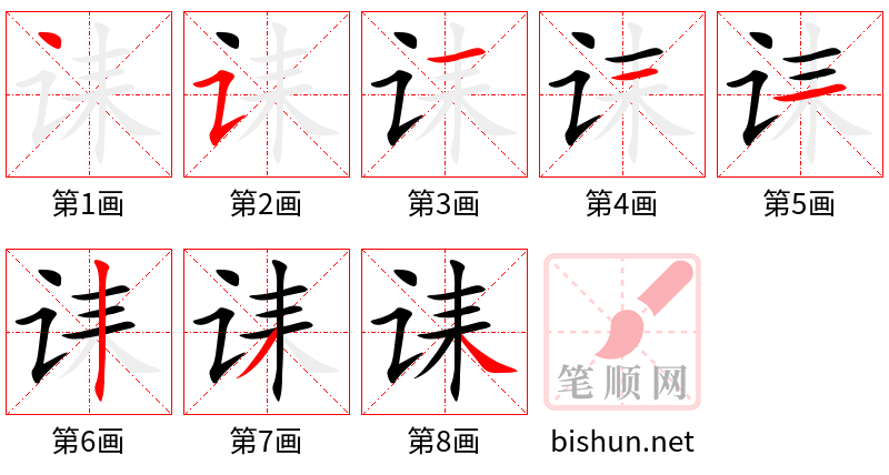 诔 笔顺规范