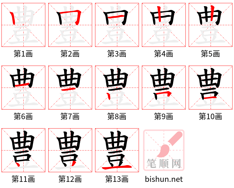 豊 笔顺规范